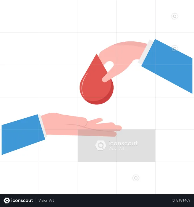 Businessman is donating his blood  Illustration