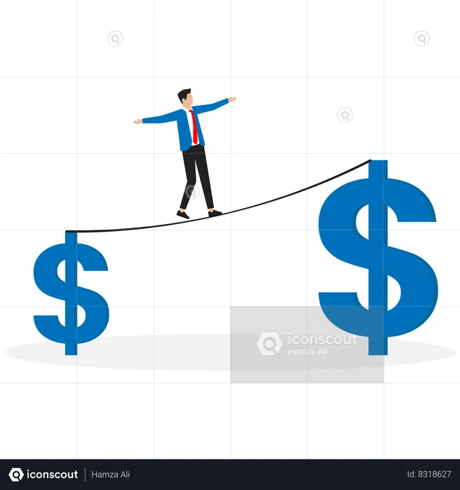 Businessman is earning high incomes  Illustration
