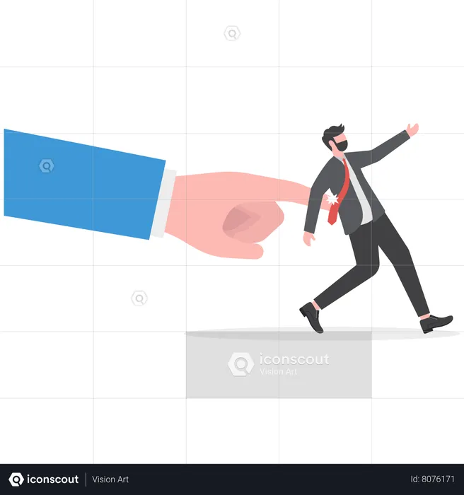 Businessman is encouraging an employee to work more  Illustration