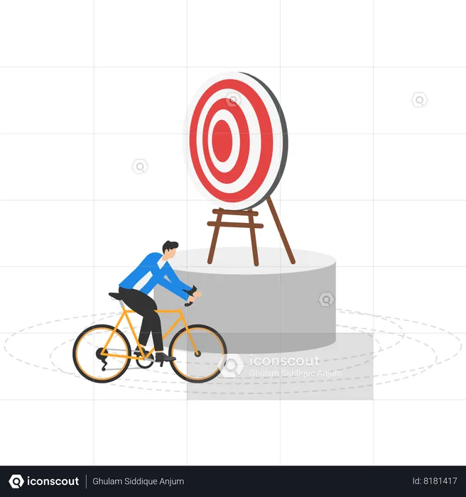 Businessman is finding ways to achieve target  Illustration