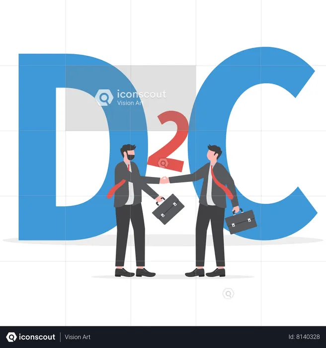 Businessman is following direct to consumer strategy  Illustration