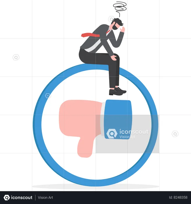 Businessman is getting negative feedback  Illustration