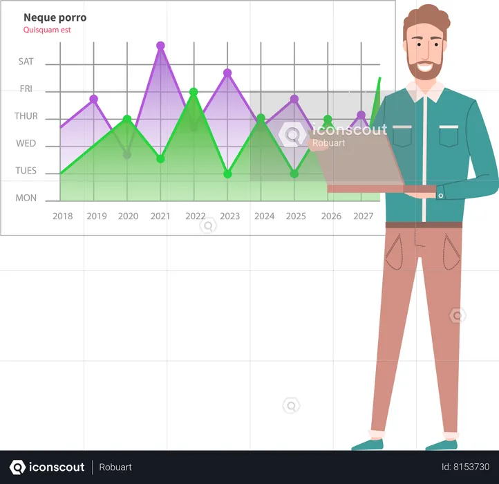 Businessman is giving online presentation  Illustration