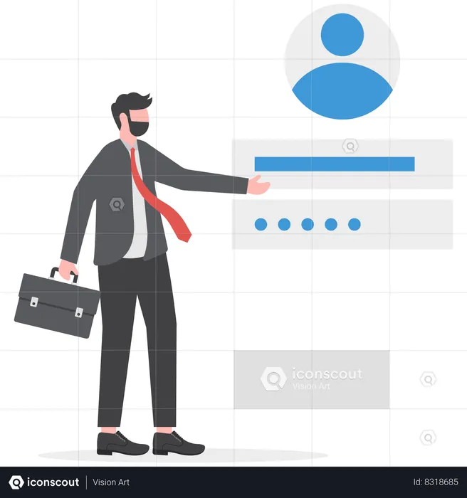 Businessman is giving product review  Illustration