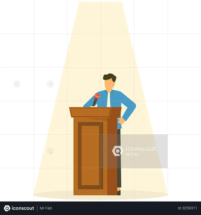Businessman is giving speech  Illustration