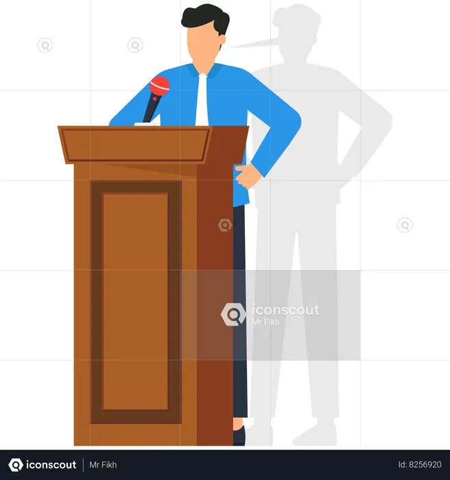 Businessman is giving speech  Illustration