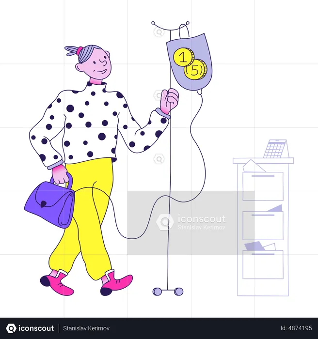 Businessman is going to make money  Illustration