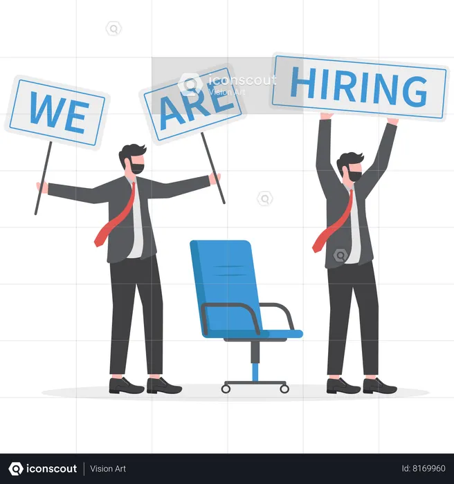 Businessman is hiring an employee  Illustration
