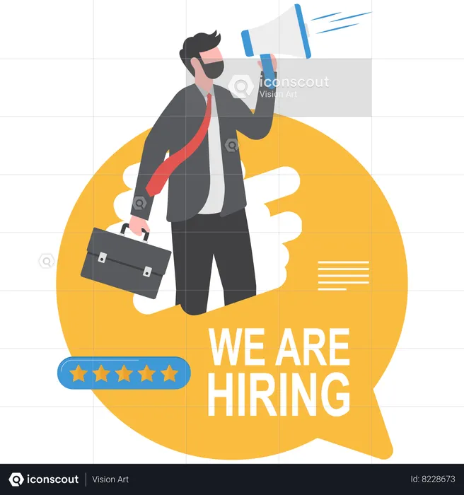 Businessman is hiring an employee  Illustration