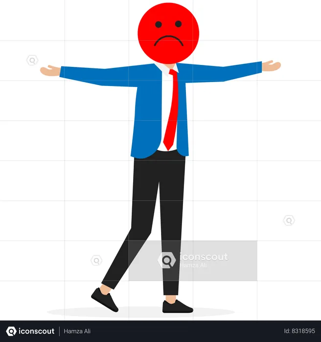 Businessman is in angry mood  Illustration