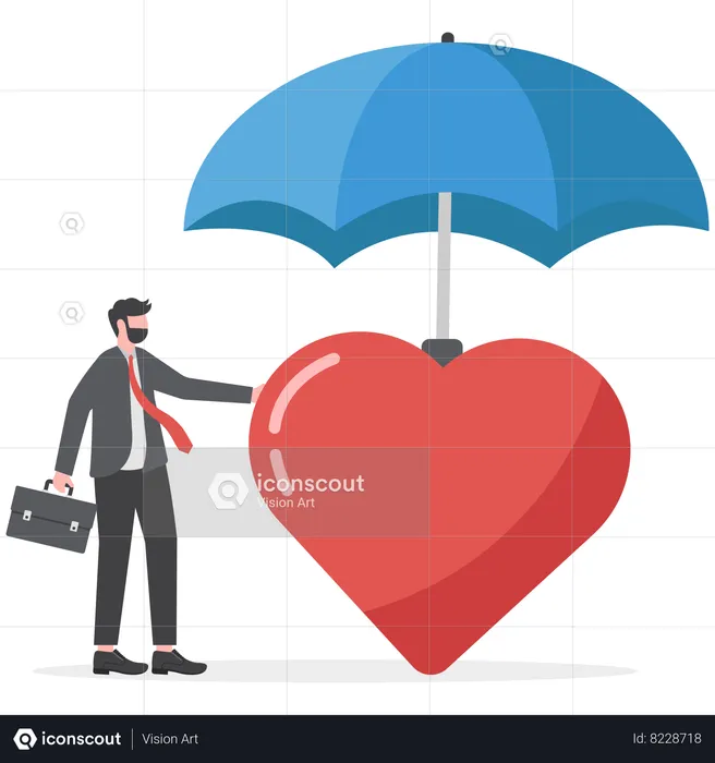 Businessman is in relationship  Illustration