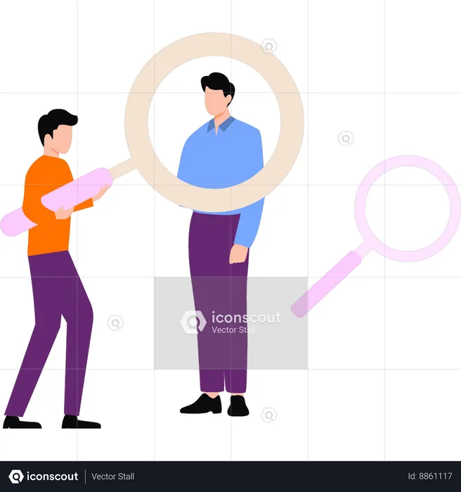 Businessman is in search of new employee  Illustration