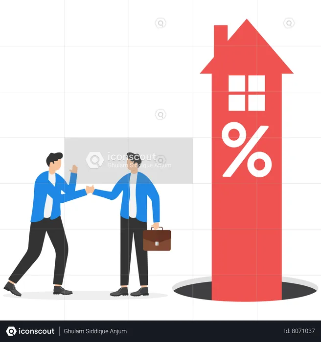 Businessman is investing in real estate business  Illustration