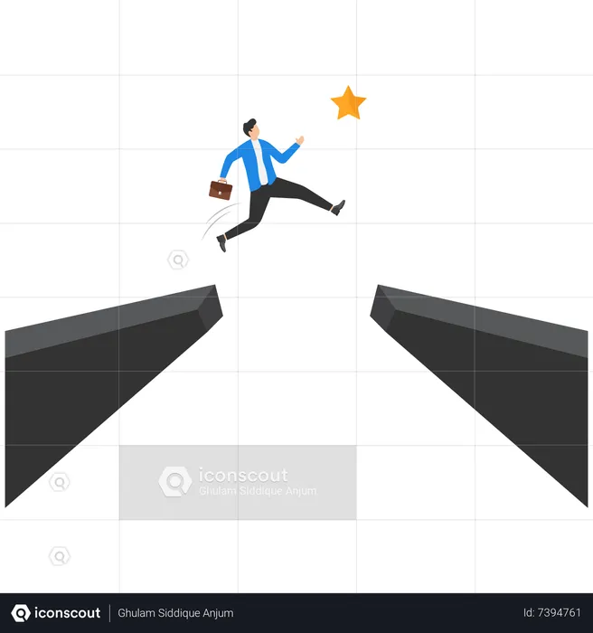 Businessman is jumping hurdle  Illustration