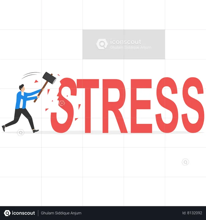 Businessman is killing his stress  Illustration