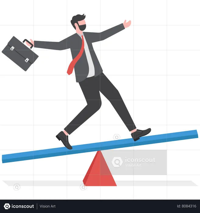 Businessman is maintaining balance between profession and personal life  Illustration