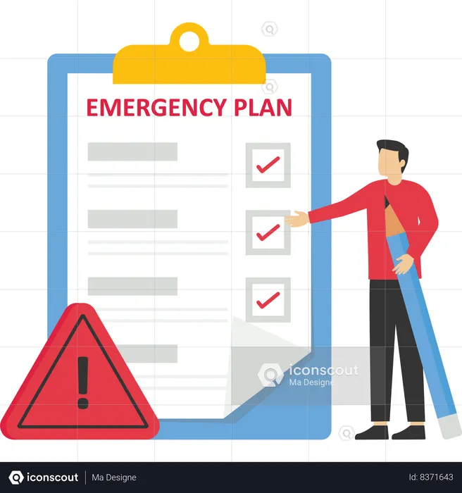 Businessman is making an emergency plan  Illustration