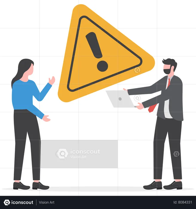 Businessman is making aware of business risks and failure  Illustration