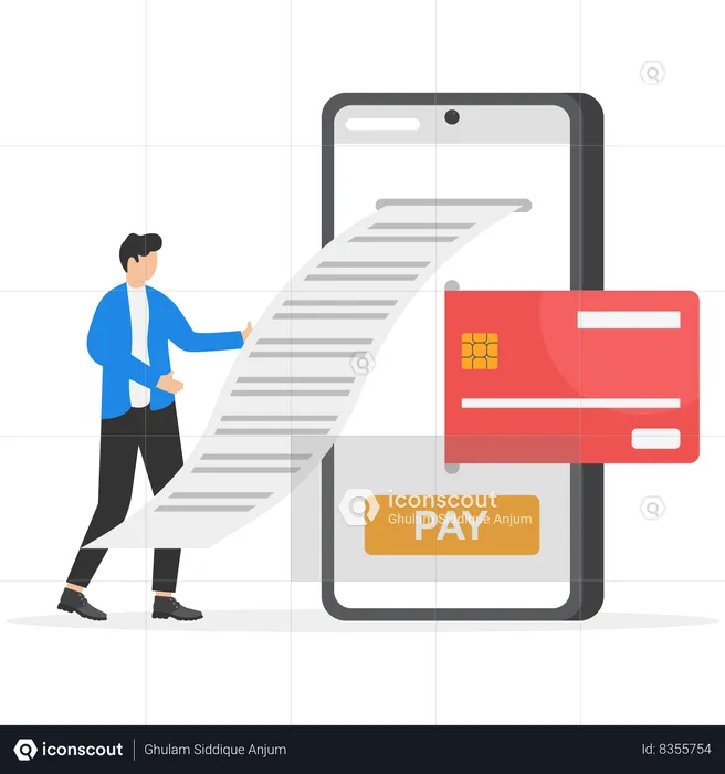 Businessman is making online payment  Illustration