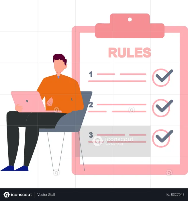 Businessman is making partnership rules  Illustration