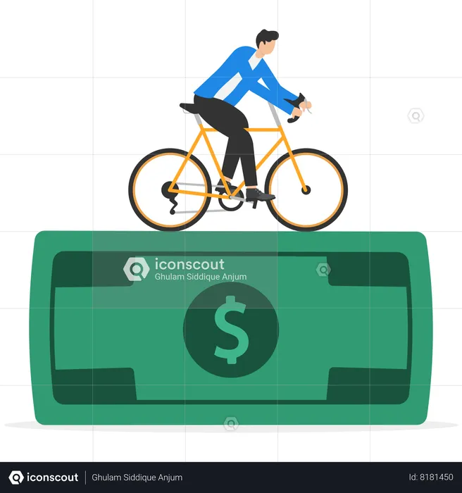 Businessman is moving towards financial goals  Illustration