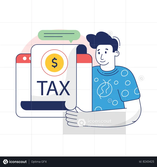 Businessman is paying Income Tax  Illustration