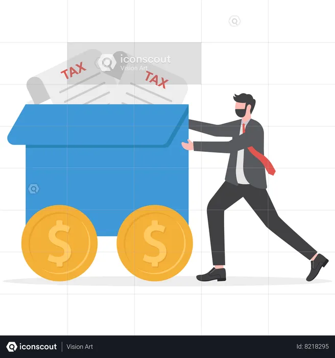 Businessman is paying tax  Illustration