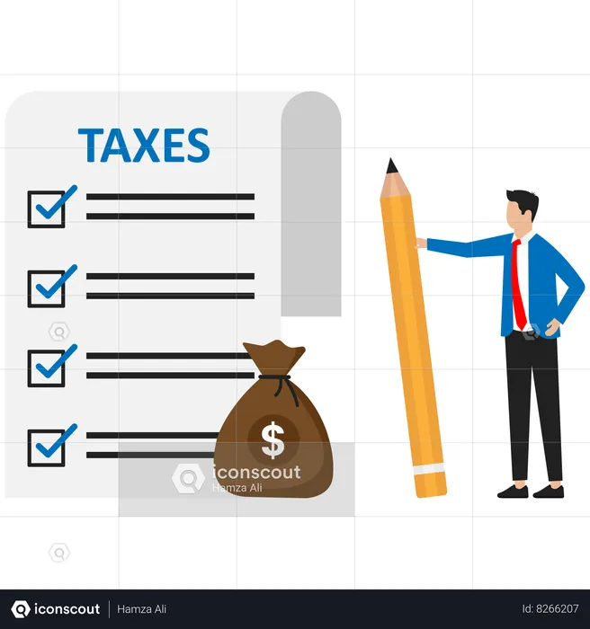 Best Entrepreneur evades taxes Illustration download in PNG & Vector format