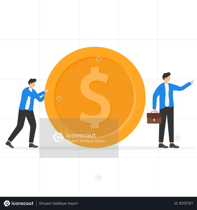 Businessman is pointing towards financial growth  Illustration