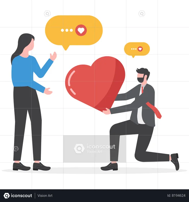 Businessman is proposing his employee  Illustration