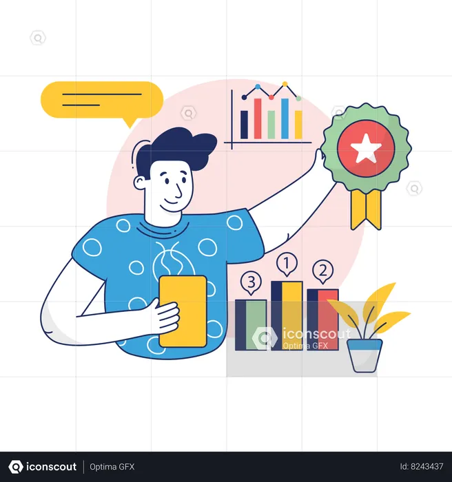 Businessman is Ranking website  Illustration