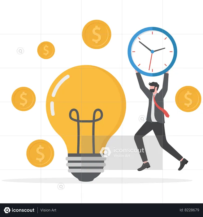 Businessman is scheduling his deadline  Illustration