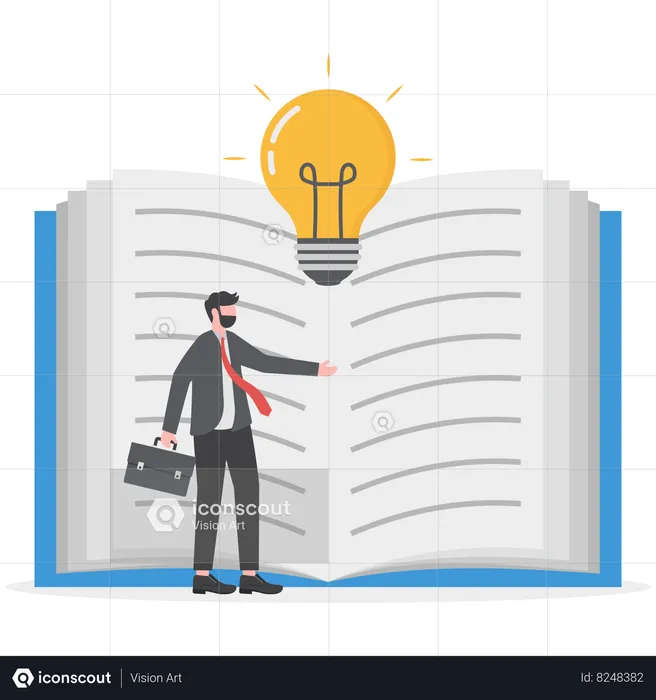 Businessman is searching for creative ideas  Illustration