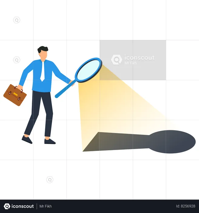 Businessman is searching for opportunity  Illustration