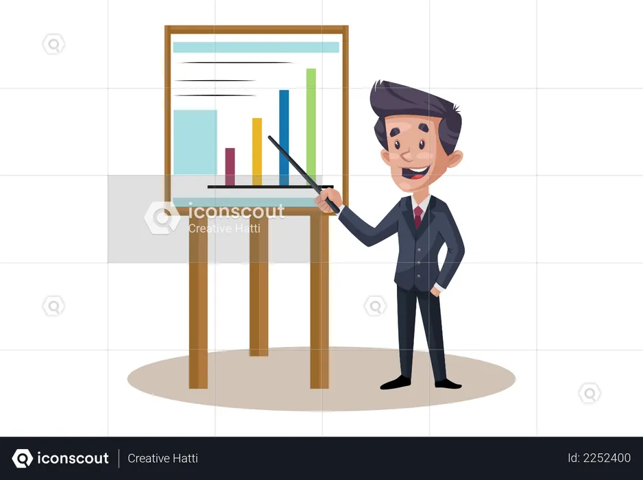 Businessman is showing Presentation  Illustration
