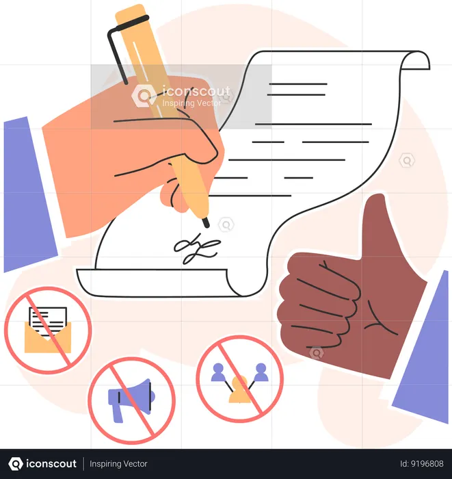 Businessman is signing business partnership contract  Illustration