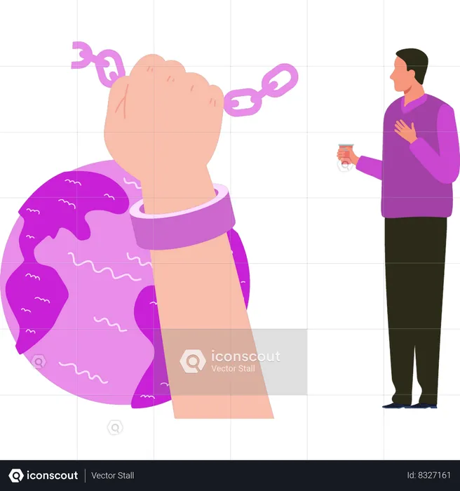 Businessman is snatching human rights away  Illustration