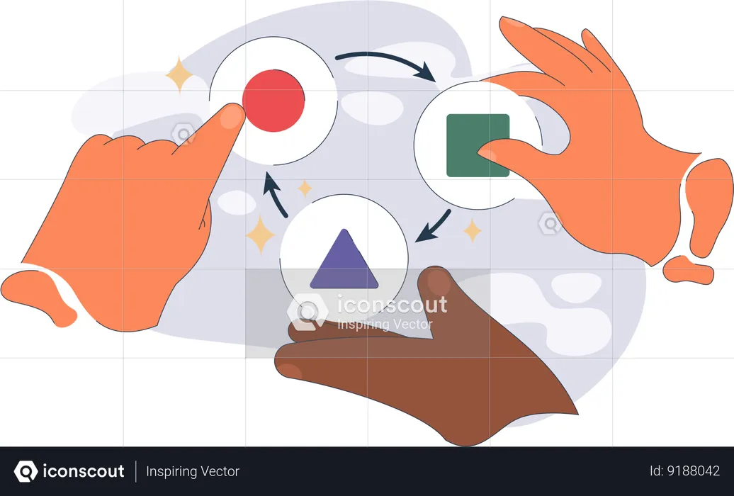 Businessman is solving business puzzle  Illustration