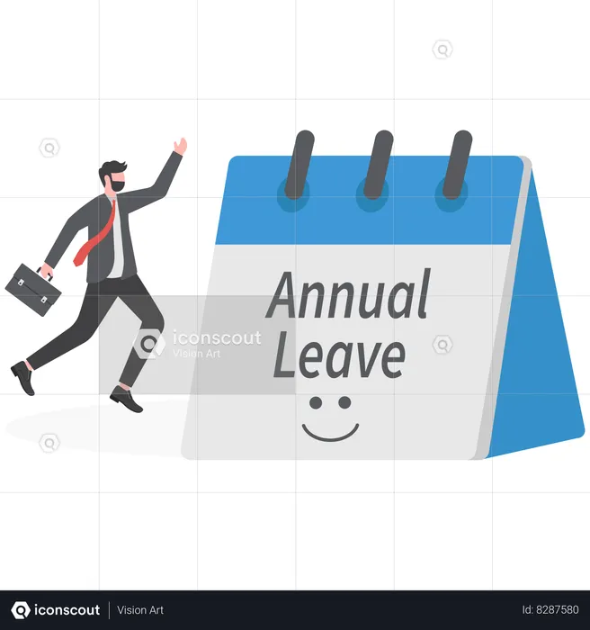 Businessman is taking annual leave  Illustration