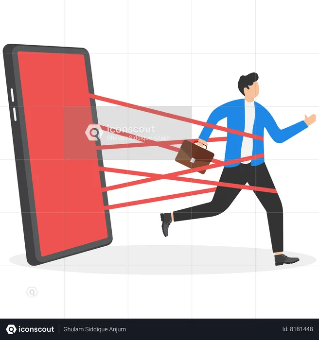 Businessman is trapped with problems  Illustration