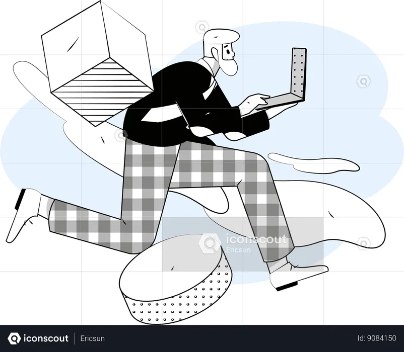 Businessman is trying to catch schedules  Illustration