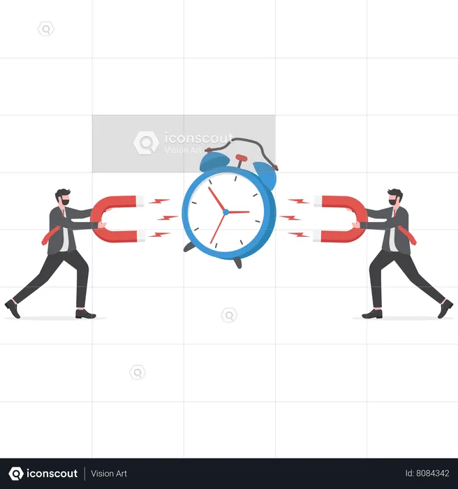 Businessman is trying to complete his deadline  Illustration
