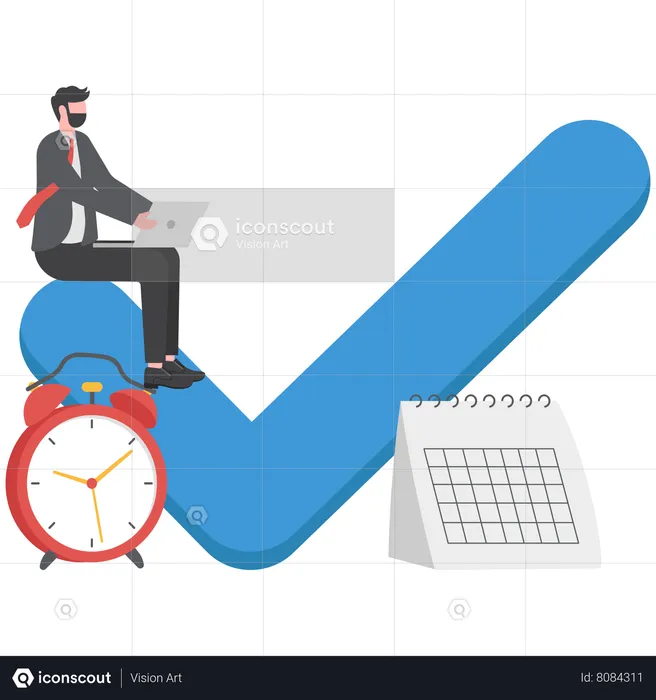 Businessman is trying to manage schedule  Illustration