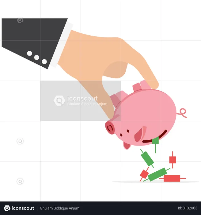 Businessman is using up his personal finances  Illustration