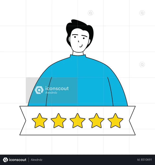 Businessman is viewing customer feedback  Illustration