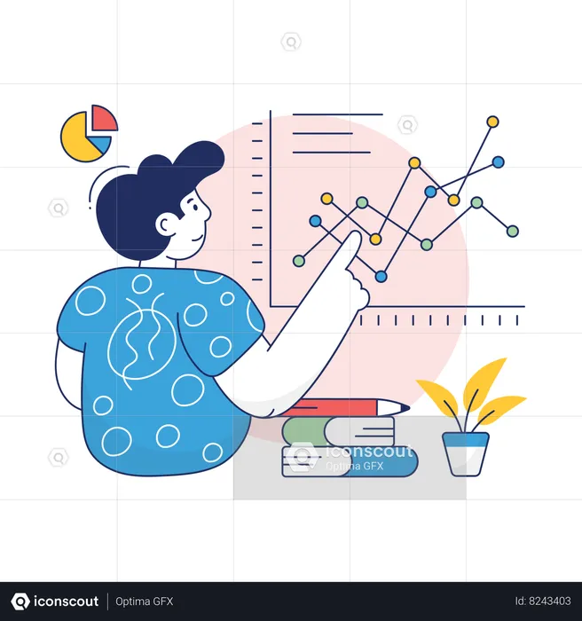 Businessman is viewing Growth graph  Illustration