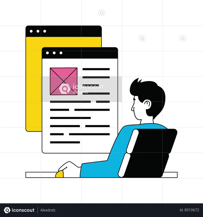 Businessman is viewing marketing details  Illustration