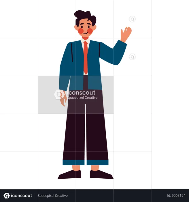 Businessman is waving hand  Illustration