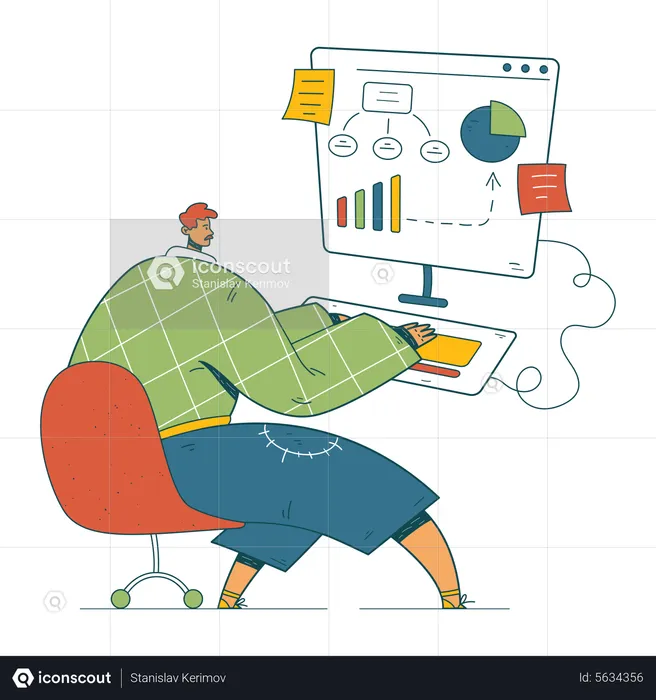Businessman is working on a strategy  Illustration