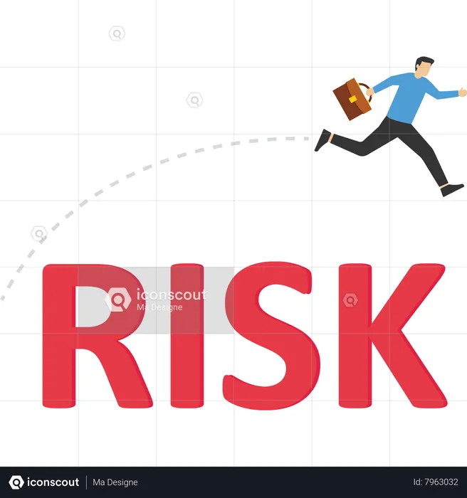 Businessman jumping from risk  Illustration